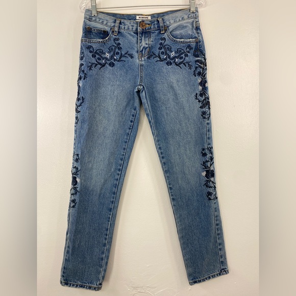 One Teaspoon Denim - One X By Oneteaspoon Woman’s Jeans 25 (30in) Embroidered Relaxed Leg Medium Rise